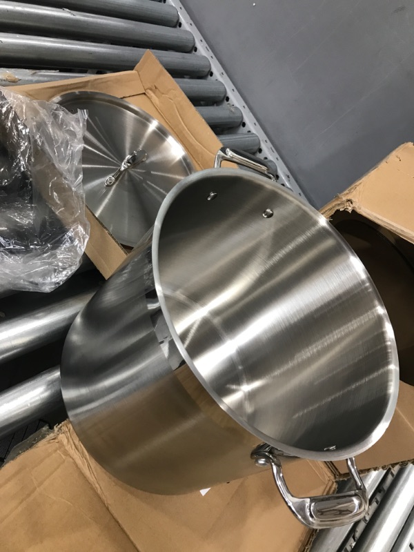 Photo 1 of 16-Quart Stainless Steel Stockpot - 18/8 Food Grade Heavy Duty Large Stock Pot for Stew, Simmering, Soup, Includes Lid, Dishwasher Safe, Works w/ Induction, Ceramic & Halogen Cooktops 16 Quart