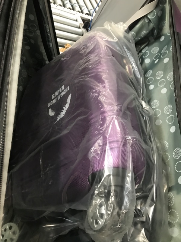 Photo 3 of *DAMAGED*- Rockland Melbourne Hardside Expandable Spinner Wheel Luggage, Purple, 2-Piece Set (20/28) 2-Piece Set (20/28) Purple