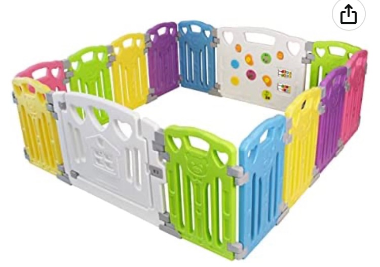 Photo 1 of Baby Playpen Kids Activity Centre Safety Play Yard Home Indoor Outdoor New Pen (Multicolour, Classic Set 14 Panel)