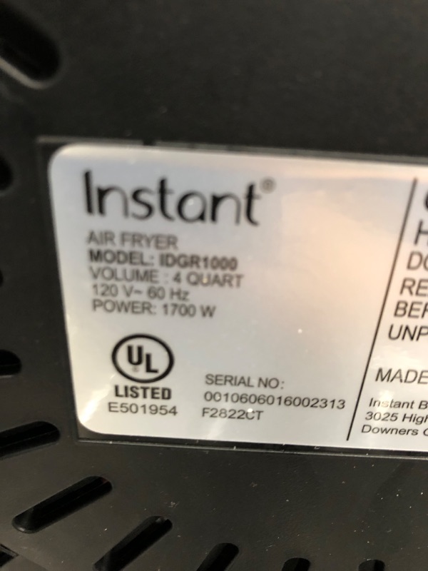 Photo 2 of *** NOT FUNCTIONAL *** Instant 6-in-1 Indoor Grill and Air Fryer with Bake, Roast Reheat & Dehydrate, From the Makers of Instant Pot, with Odor-Reducing Filter, Clear Cooking Window, and Removable Lid for Easy Cleaning Indoor Grill Indoor Grill/Air Fryer