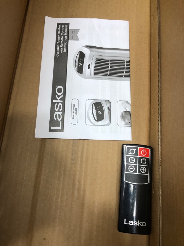 Photo 5 of Lasko 1500W Digital Ceramic Space Heater with Remote, 755320, Silver