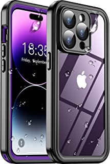 Photo 1 of Temdan for iPhone 14 Pro Max Case Waterproof, Built-in 9H Tempered Glass Camera Lens & Screen Protection Full-Body Shockproof IP68 Underwater-black