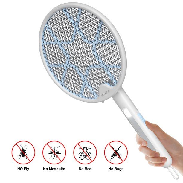 Photo 2 of 1 Pcs Handheld Bug Zapper with 3-Layer Safety Mesh Violet Light 