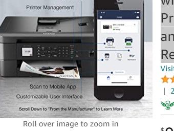 Photo 1 of Brother MFC-J1010DW Wireless Color Inkjet All-in-One Printer with Mobile Device and Duplex Printing, Refresh Subscription and Amazon Dash Replenishment Ready
