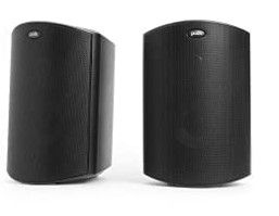 Photo 1 of Polk Audio Atrium 4 Sound Wall Mount Speakers, Black & Polk Audio PSW10 Floor Standing Subwoofer, Black Black Atrium 4 Black with Subwoofer