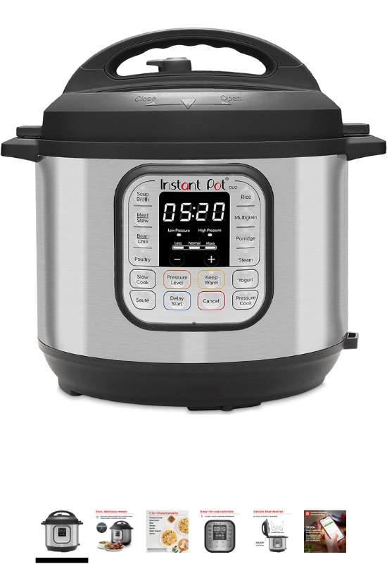 Photo 1 of Instant Pot Duo 7-in-1 Electric Pressure Cooker, Slow Cooker, Rice Cooker, Steamer, Sauté, Yogurt Maker, Warmer & Sterilizer, Includes App With Over 800 Recipes, Stainless Steel, 6 Quart