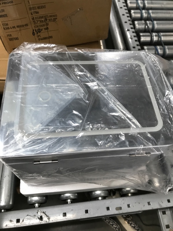 Photo 1 of Chefman Portable Mirrored Beauty Fridge With LED Lighting 4 Liter Mini Refrigerator, Skin Care, Makeup Storage, w/Mirror & Light, Chill Serums And Face Masks, For Desktop Or Travel, Cool & Heat