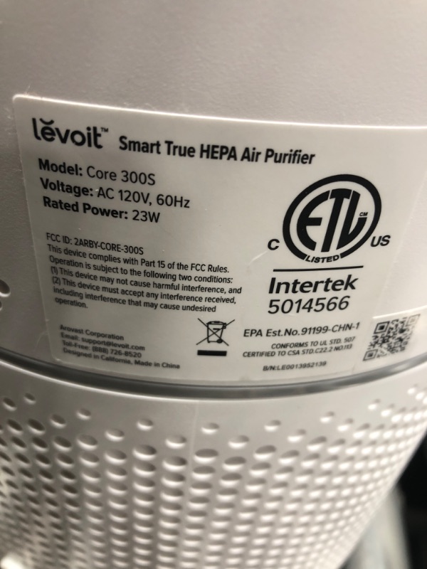 Photo 3 of *** POWERS ON *** Levoit Air Purifiers for Home Bedroom, H13 True HEPA Filter for Large Room, DUST, Allergies, Pets, Smoke, Smart Wifi, Alexa and Google Enabled, Air