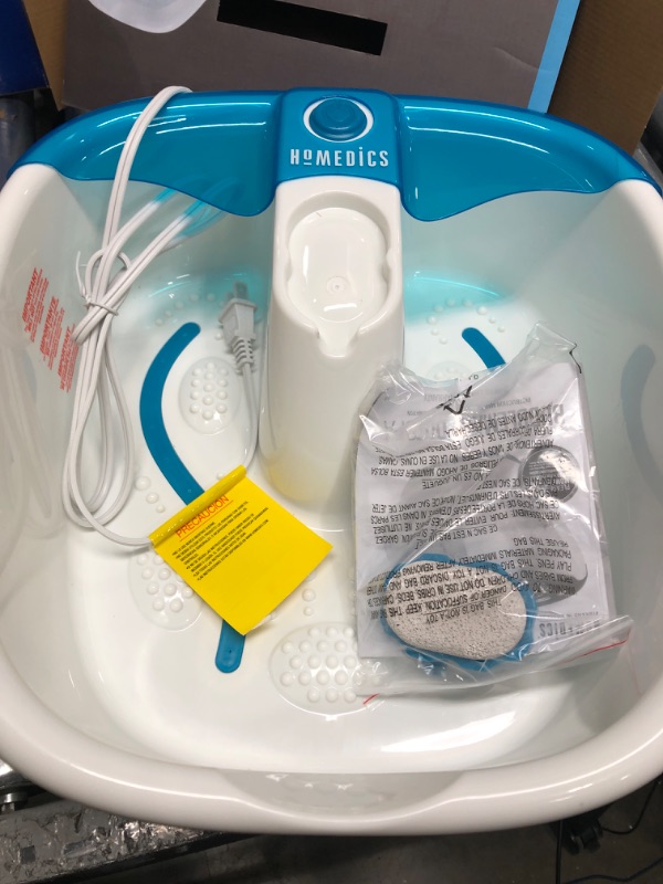 Photo 2 of *** POWERS ON *** HoMedics Bubble Mate Foot Spa, Toe Touch Controlled Foot Bath with Invigorating Bubbles and Splash Proof, Raised Massage nodes and Removable Pumice Stone