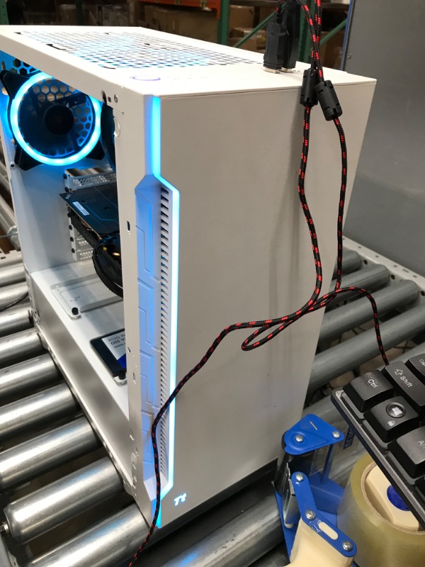 Photo 6 of Skytech Archangel Gaming Computer PC Desktop – Ryzen 5 3600 3.6GHz, GTX 1660 Super 6G, 500GB SSD, 16GB DDR4 3000MHz, RGB Fans, Windows 10 Home 64-bit, 802.11AC Wi-Fi- with key board and mouse 
