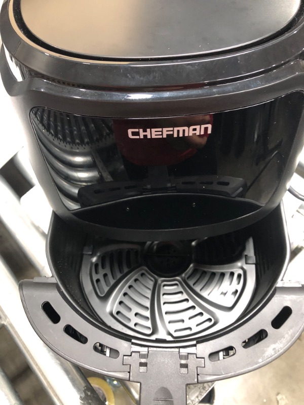 Photo 1 of Chefman Digital Air Fryer, One-Touch Control, 4 Cooking Presets, Adjustable Time And Temperature, Fry With 98% Less Oil, LED Shake Reminder, Family Size, 5-Quart, Black 5 QT Digital