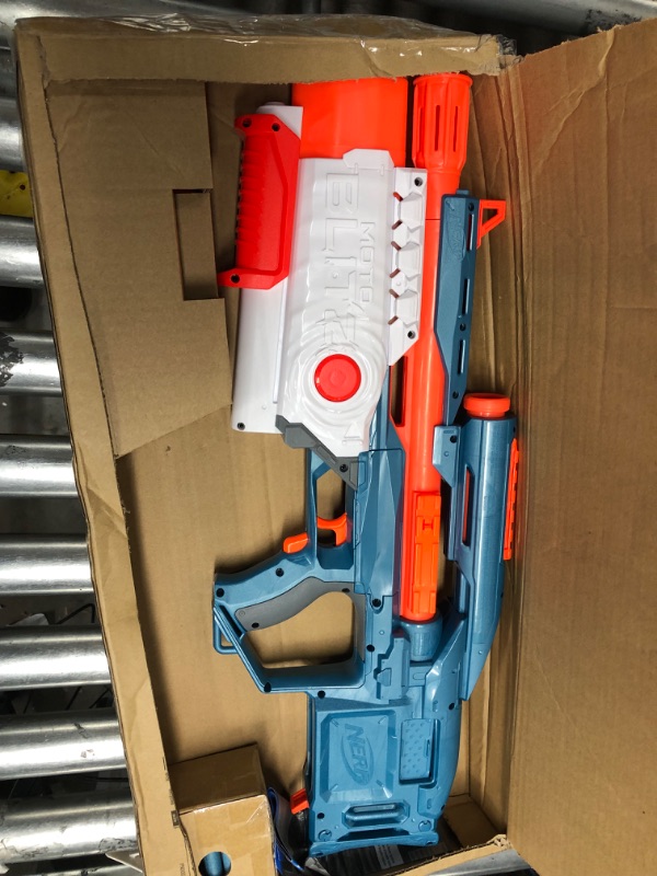 Photo 2 of *ELECTRIC GUN NEEDS BATTERIES* NERF Elite 2.0 Motoblitz Blaster with Scope, Motorized 10-Dart Blasting, Airblitz 6 Darts, 22 Darts, Outdoor Toys for 8 Year Old Boys & Girls