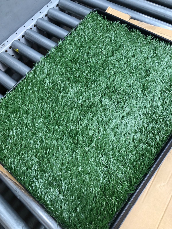 Photo 1 of Artificial Grass Puppy Pee Pad for Dogs and Small Pets - 20x25 Reusable 3-Layer Training Potty Pad with Tray - Dog Housebreaking Supplies by PETMAKER