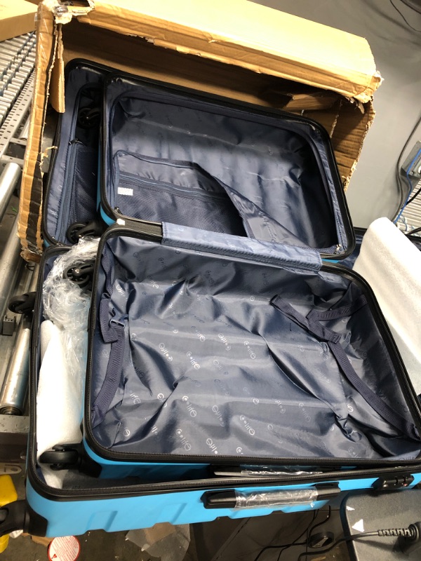 Photo 4 of (**(largest suitcase is missing one wheel***
COOLIFE Luggage 4 Piece Set Suitcase Spinner Hardshell Lightweight TSA Lock 4 Piece Set family set-sky blue