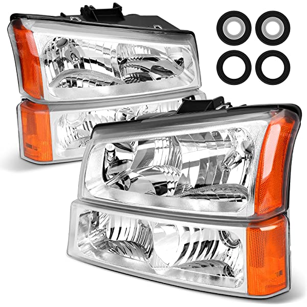 Photo 1 of 2003-2004 (03 04) Chevy Silverado Headlight Assembly - One Pair (Both Driver and Passenger Sides) ts
