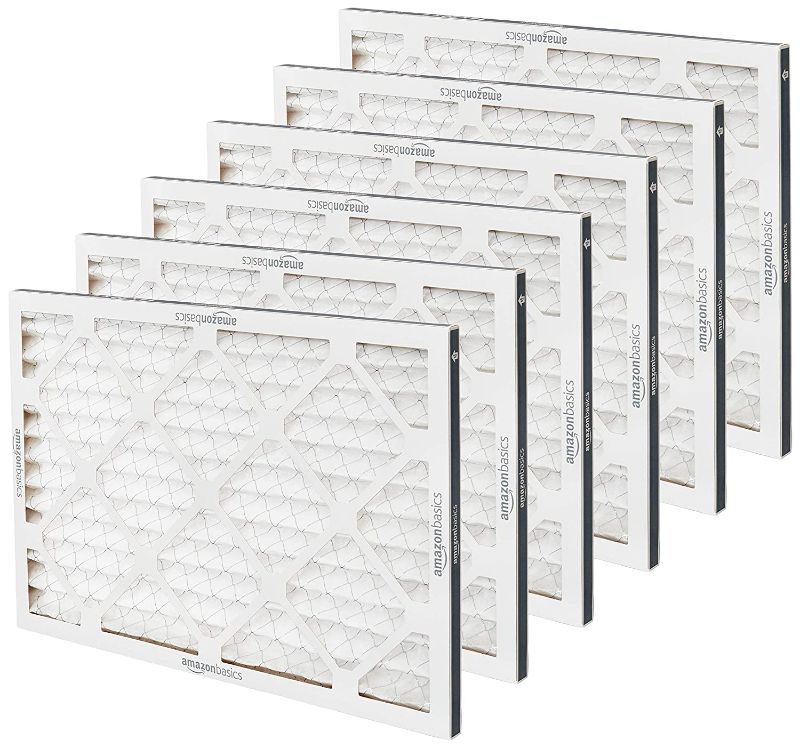 Photo 1 of Amazon Basics Merv 8 AC Furnace Air Filter - 14x20x1, 6-Pack,white
