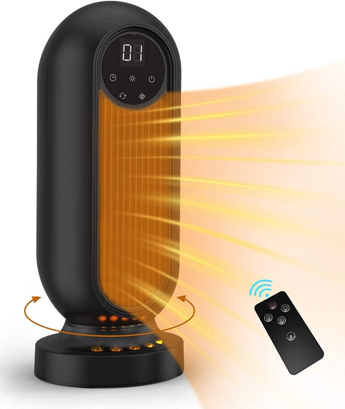 Photo 1 of *NO-FUNCTIONAL* *PARTS ONLY* Infray Space Heater, 1500W Oscillating Ceramic Tower Heater, Portable Fast Heating Electric Fan Heater with LED Flame Light, 12Hrs Timer, Remote Control & LED Display for Home Office Indoor Use
