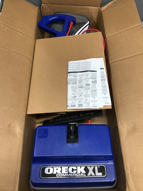 Photo 1 of *Tested* Oreck Commercial XL2100RHS XL Commercial 12-1/2 in. x 9-1/4 in. x 47-3/4 in. Upright Vacuum - Gray/Blue
