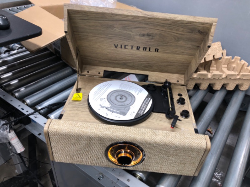 Photo 5 of Victrola's 4-in-1 Highland Bluetooth Record Player with 3-Speed Turntable with FM Radio (VTA-330B-FOT)