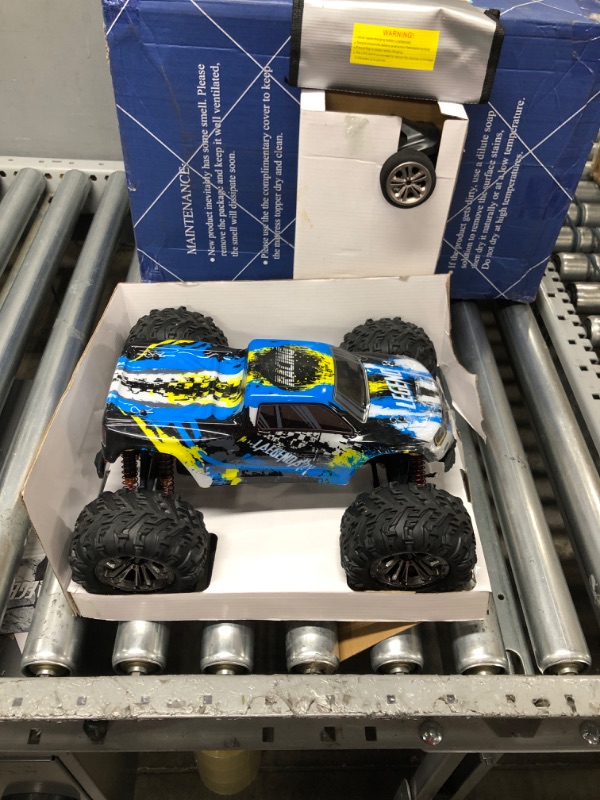 Photo 2 of 1:10 Scale Large RC Cars 50+ kmh Speed - Boys Remote Control Car 4x4 Off Road Monster Truck Electric - All Terrain Waterproof Toys Trucks for Kids and Adults - Blue-Yellow and Purple-Yellow