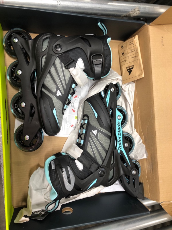 Photo 2 of *** USED ***Rollerblade Zetrablade Women's Adult Fitness Inline Skate, Black and Light Blue, Performance Inline Skates 8