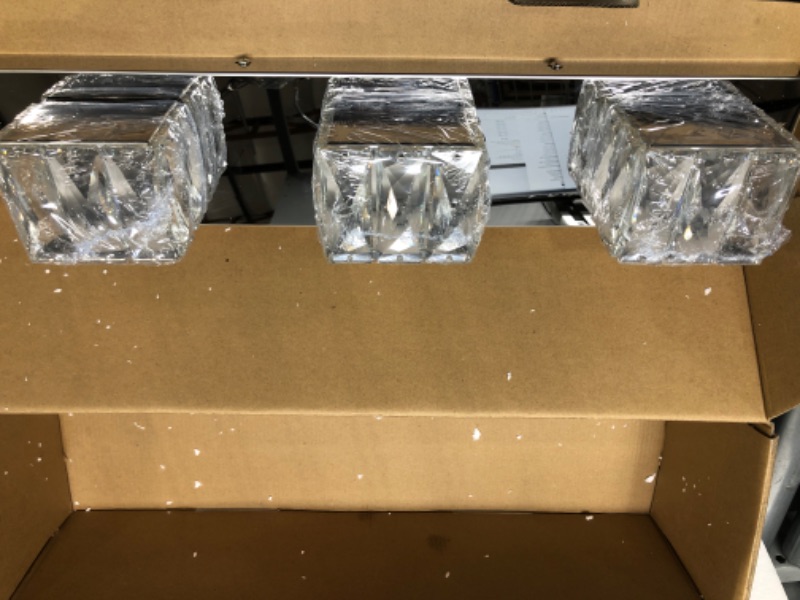 Photo 3 of *** USED ***ZUZITO Crystal Bathroom Light Fixtures 3 Lights Chrome Modern LED Dimmable Vanity Lights Over Mirror for Bathroom Dimmable 3 Lights