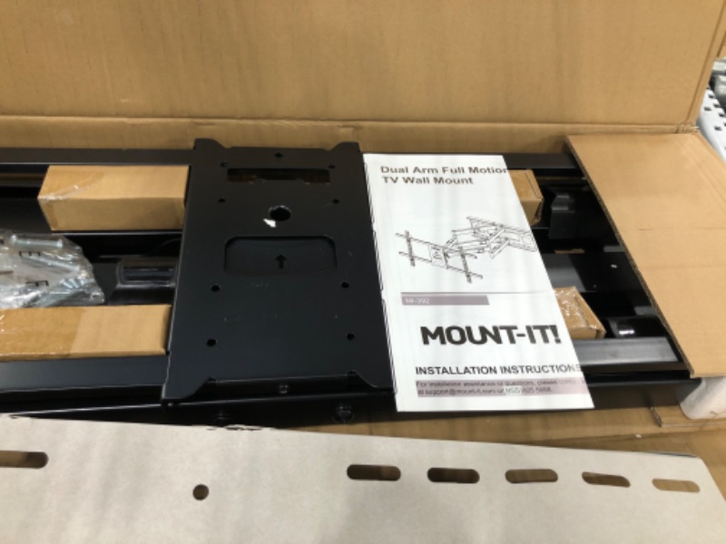 Photo 3 of Mount-It! Long Extension TV Mount, Dual Arm Full Motion Wall Bracket with 36 inch Extended Articulating Arm, Fits Screen Sizes 50 55 60 65 70 75 80 85 90 Inch, VESA 800x400mm Compatible, 176 lb
