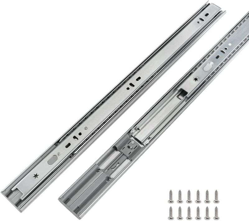 Photo 2 of 10 Pairs of 24 Inch Hardware 3-Section Soft Close Full Extension Ball Bearing Side Mount Drawer Slides,100 LB Capacity Drawer Slide
