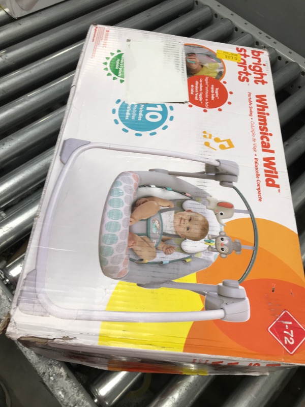 Photo 2 of *USED*Bright Starts Whimsical Wild Portable Compact Automatic Deluxe Baby Swing with Music and Taggies, Newborn and up