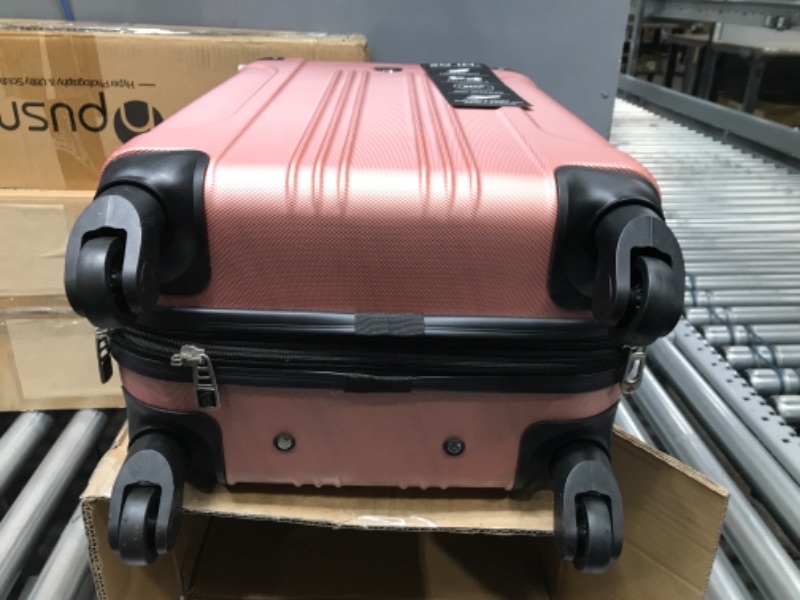 Photo 1 of *USED*Travelers Club Midtown Hardside Luggage Travel Set, Rose Gold 4-Piece Set Rose Gold