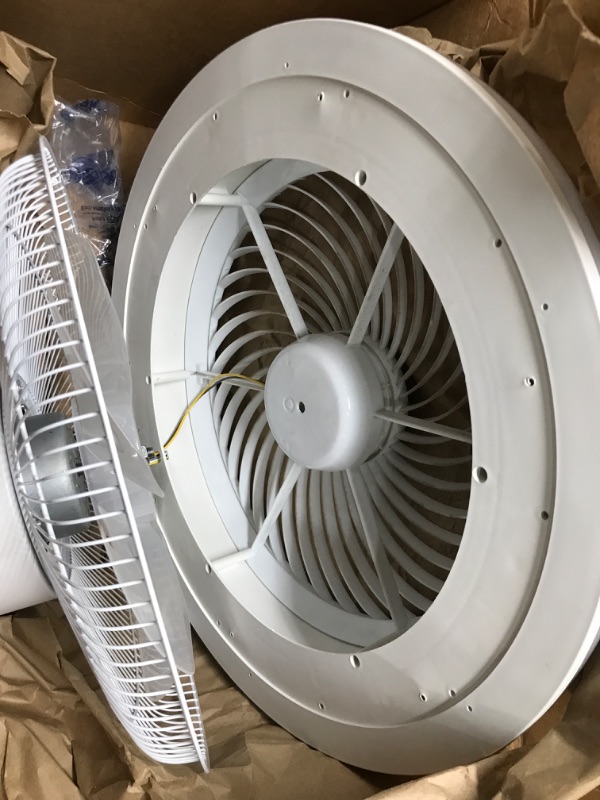 Photo 2 of *USED*LCiWZ 18 ln Ceiling Fan with Lights,Enclosed Low Profile Fan Light,LED 72W Remote Control Dimming 3-Color 3-level wind speed,Ceiling Light with Fan,Hidden Electric Fan delier-White,