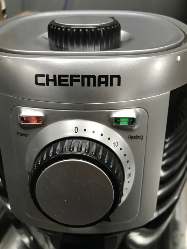 Photo 3 of *USED*CHEFMAN Air Fryer Healthy Cooking, 4.5 Qt,User Friendly and Dual Control Temperature, Nonstick Stainless Steel, Dishwasher Safe Basket, w/ 60 Minute Timer & Auto Shutoff 4.5 Quart - Stainless Steel