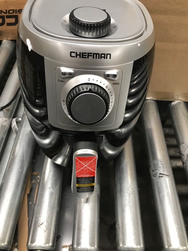 Photo 2 of *USED*CHEFMAN Air Fryer Healthy Cooking, 4.5 Qt,User Friendly and Dual Control Temperature, Nonstick Stainless Steel, Dishwasher Safe Basket, w/ 60 Minute Timer & Auto Shutoff 4.5 Quart - Stainless Steel