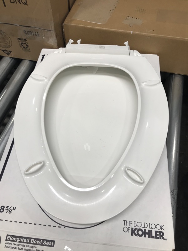 Photo 4 of *USED*Toilet Seat Elongated with Cover Soft Close, Easy to Install, Plastic, White, Suitable to Elongated or Oval Toilets