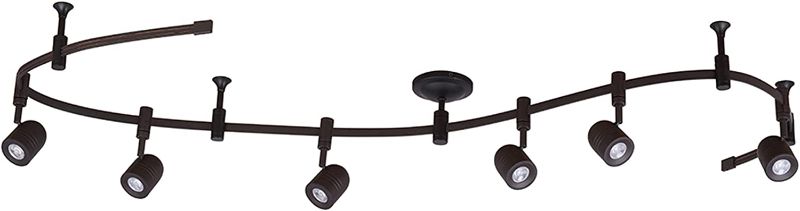 Photo 1 of Catalina Lighting 21903-000 Transitional 6-Light Integrated LED Flex Track Ceiling Light, bulbs included 96", Oil Rubbed Bronze