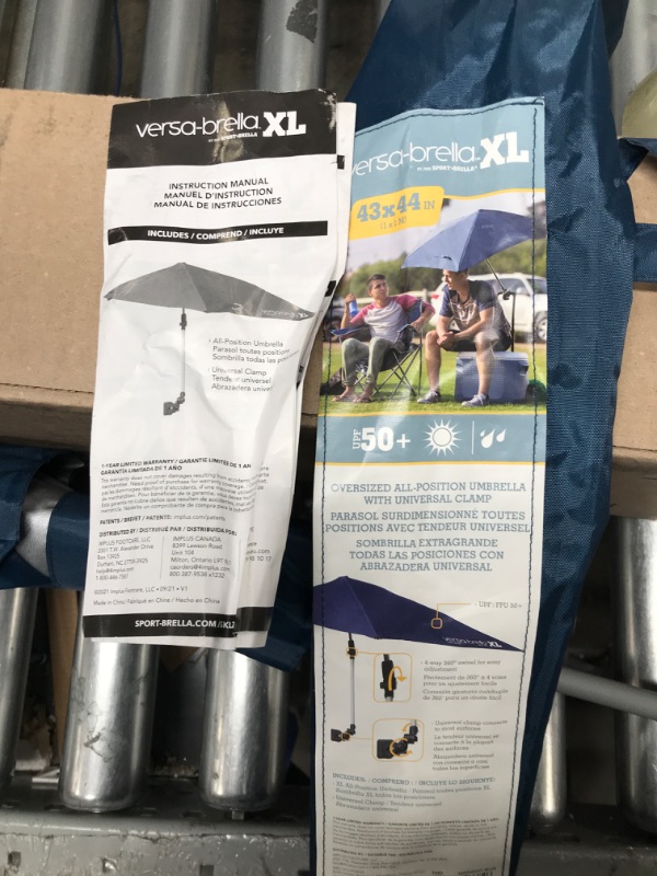 Photo 1 of Brella Versa-Brella SPF 50+ Adjustable Umbrella with Universal Clamp. MIDNIGHT BLUE