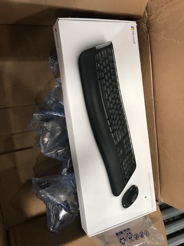 Photo 2 of Microsoft Wireless Comfort Desktop 5050 - Black. Wireless, Ergonomic Keyboard and Mouse Combo. Built-in Palm Rest and Comfort Curve Design. Customizable Windows Shortcut Keys