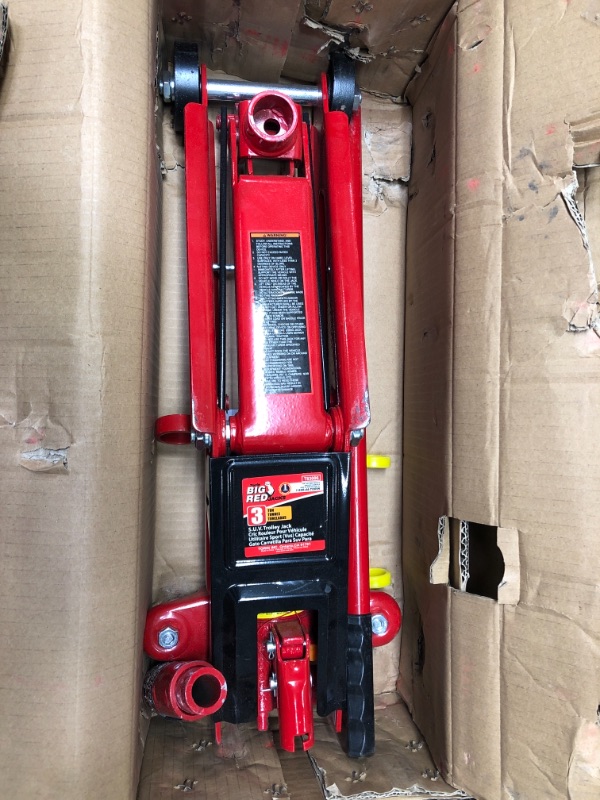 Photo 2 of BIG RED T83006 Torin Hydraulic Trolley Service/Floor Jack with Extra Saddle (Fits: SUVs and Extended Height Trucks): 3 Ton (6,000 lb) Capacity, Red