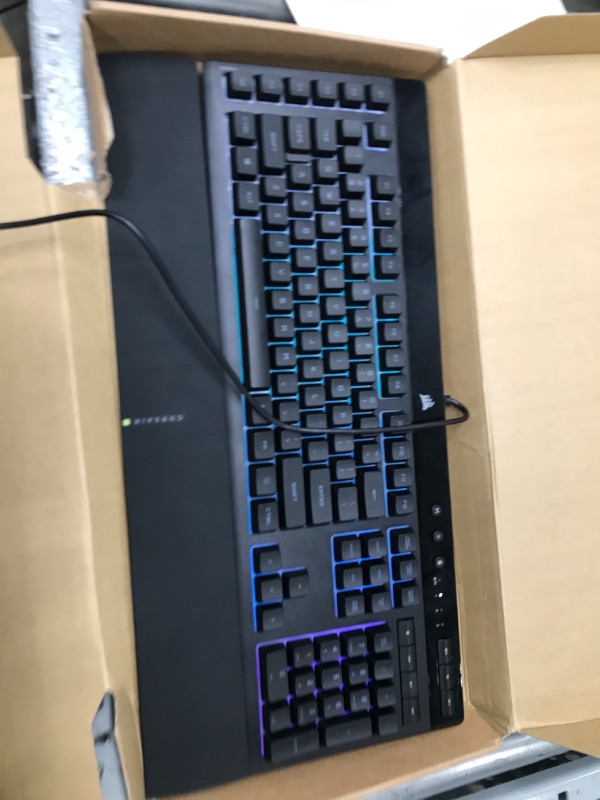 Photo 2 of CORSAIR K55 RGB PRO-Dynamic RGB Backlighting - Six Macro Keys with Elgato Stream Deck Software Integration-IP42 Dust and Spill Resistant-Detachable Palm Rest-Dedicated Media and Volume Keys, Black