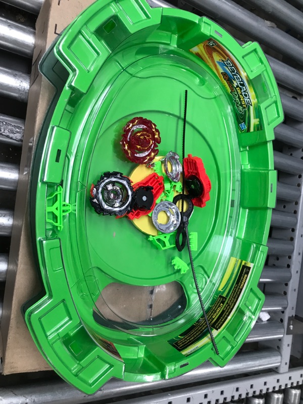 Photo 2 of BEYBLADE Burst QuadDrive Interstellar Drop Battle Set, Set Stadium, 2 Battling Tops and 2 Launchers, Toys for 8 Year Old Boys & Girls & Up