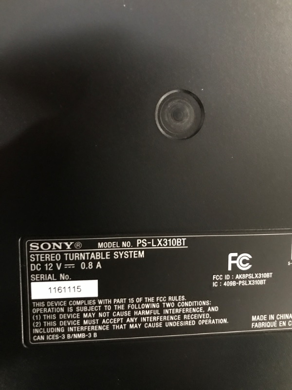 Photo 1 of Sony PS-LX310BT Wireless Turntable