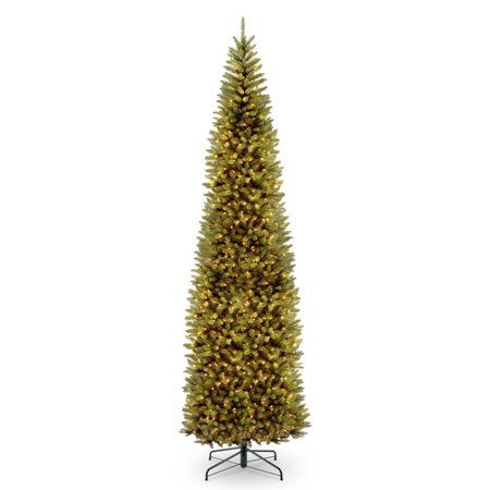 Photo 1 of 10’ Pre-lit Kingswood Fir Pencil Artificial Christmas Tree – Clear Lights