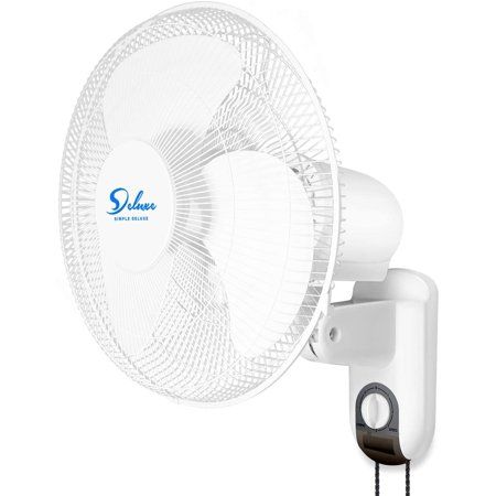 Photo 1 of Simple Deluxe 16 Adjustable Tilt Household Wall Mount Fan with Remote Control Oscillating Quiet for Home Shop and Office 3 Speed Settings