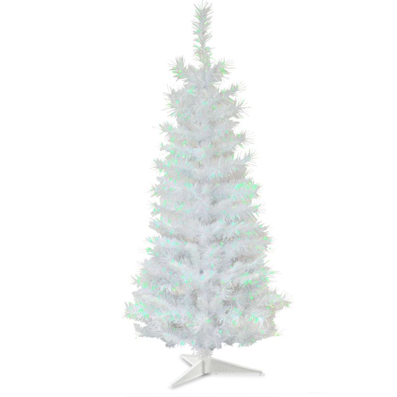 Photo 1 of 3 Medium Iridescent White Pine Tinsel Artificial Christmas Tree - Unlit