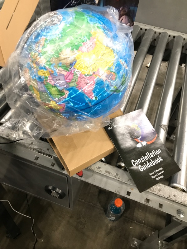 Photo 2 of ***POWERED ON**USA Toyz Illuminated Globe of the World with Stand - 3in1 World Globe, Constellation Globe Night Light, and Globe Lamp with Built-In LED, Easy to Read Texts, and Non-Tip Base, 13.5 Inch Tall