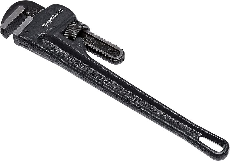 Photo 1 of Amazon Basics Heavy-Duty Adjustable Straight Pipe Wrench, 24-inch
