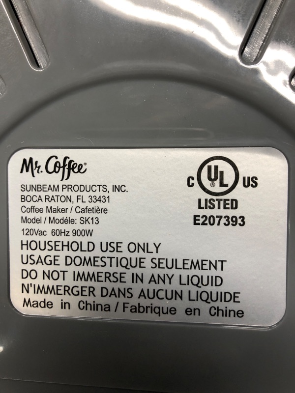 Photo 5 of ***TESTED POWERS ON*** Mr. Coffee Coffee Maker with Auto Pause and Glass Carafe, 12 Cups, Black Black Coffeemaker ***COSMETIC DAMAGE SEE PHOTOS*** 