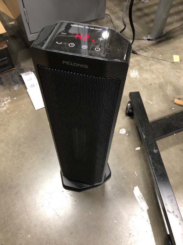 Photo 2 of ***TESTED WORKING*** Pelonis 1500W Tower Space Heater for Indoor use in with Oscillation, Remote Control, Programmable Thermostat, Timer, Touch Screen, Tip-over Switch and Overheat Safety Protection, Black PTH21ERLBB PTC Heater Black