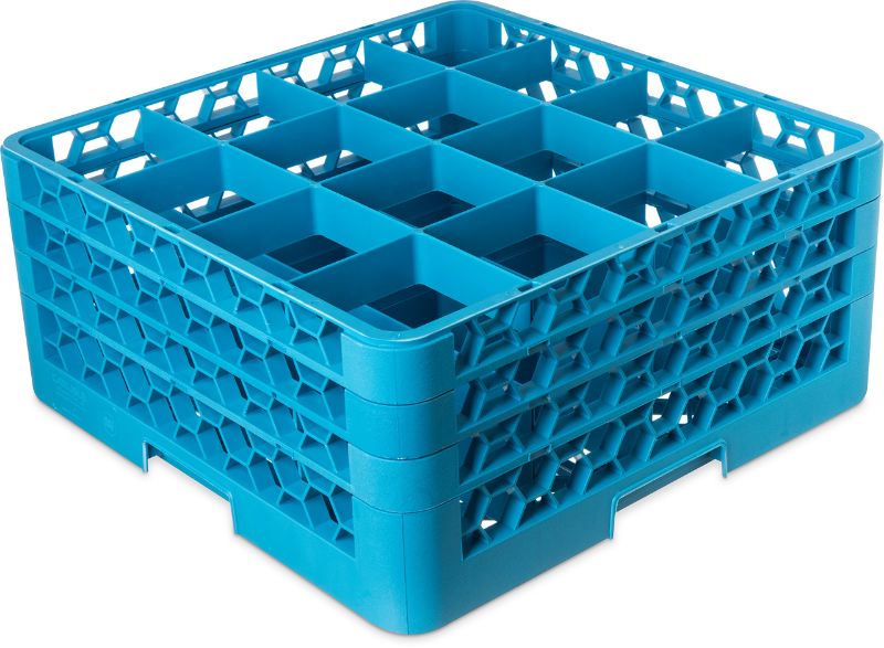 Photo 1 of 
Carlisle FoodService Products RG16-314 OptiClean 16-Compartment Blue Glass Rack, 8.72"