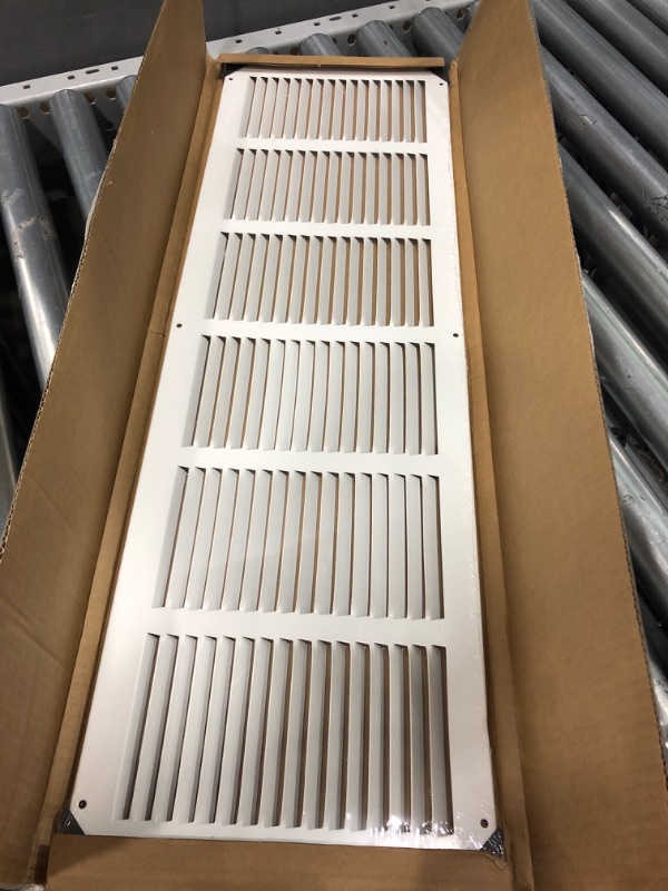 Photo 2 of Amazon Basics Return Air Grille Duct Cover for Ceiling and Wall White 30" W X 8” H 1 Pack 30" W X 8” H Air Grille Duct Cover White